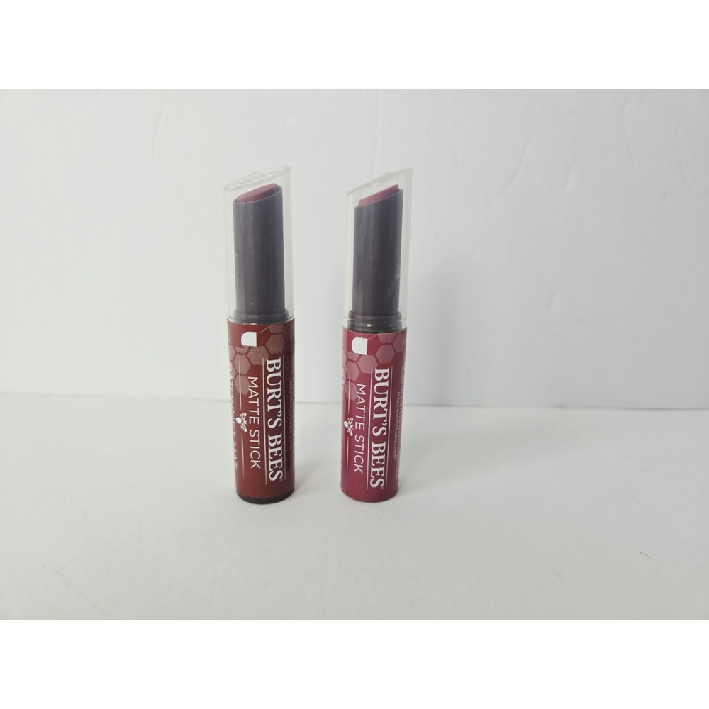 Burts Bees Lip Matte Stick pair Batonnet Mat Liquid Ruby Rush Raspberry x2 NEW